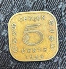 5 Cents - George Vi 1944 Ceylon   Sri Lanka Km  113 2