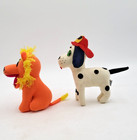 Pair R  Dakin Vintage Dream Pets Rory The Lion And Fire Dept Dalmation Taiwan 7 