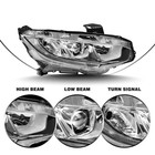 For 2016-2021 Honda Civic Halogen Type W led Drl Chrome Headlights Pair 
