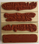 New Stampin Up Wood Rubber Stamp Set Of 4 Wishes Awash