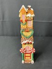 6  Resin Gingerbread House Figurine Christmas Decor Collectible Used