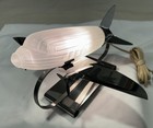 Vtg Sarsaparilla Art Deco Chrome Airplane Lamp Frosted Glass   excellent Cond  