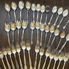 Vtg 1954 Wm Rogers   Son Victorian Rose Silver Plated Flatware 52 Pieces Lot Set