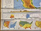 Huge 1962 A j  Nystrom United States Pictorial Relief Wall Map Classroom Chart