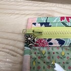 Cross Stitch Project Bag Quilted Flowers Metal Flower Charm 10 1 2  X 12 1 2 