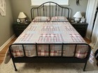 Beautiful Eddie Bauer Patchwork Plaid Quilt   2 Shams 88x88    Q f Cotton   Exc 