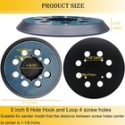 5  8 Hole Hook And Loop Replacement Sander Pad For Dewalt 5 Inch  Black