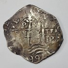 1669 Triple Dated Cob 8 Reales Potosi Bolivia Assayer E Large Flan  t916