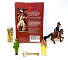 Rare Vintage 90   s The Indian In The Cupboard Toy Figures  Keys   Paperback Book 