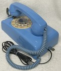 Vintage 1960s Western Electric A b 554 Series Blue Rotary Dial Wall Telephone