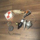 Brass Plumb Bob Lot X 4 With Gammon Reel 2-7 Oz 