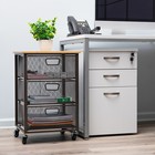 Mind Reader 3-shelf Drawer Mobile Organizer Cart With Wheels Black  3tmeshc-blk 