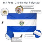 Anley Everstrong Embroidered El Salvador Flag 3x5 Ft - Polyester Salvadoran Flag