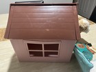 Pink   Brown Plastic Pet House Playset W  Stuffed Animal  Food   Groceries