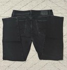 Men s Black Dark Wash Denim Jeans Slim Fit Straight Leg 5-pocket Button