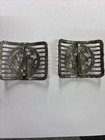Antique Victorian Riveted Cut Steel Shoe Buckles Silver Made In France 1850 Rare
