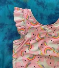 Cat   Jack Girls Unicorn   Rainbows Bright Pink Ruffle Swimsuit Bathing Suit 4