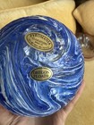 Pyromania Glass Studio Oregon Float Blue White Swirl Glass Decorative Ball