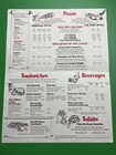 Vintage 1982 Round Table Pizza Paper Menu Medieval Illustration