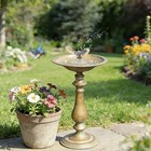 19   h Antique Pedestal Bird Bath  Bird Baths For Outdoors  Hand-crafted Metal 