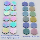 100 Pcs Hexagon Iridescence Stained Glass Pieces Mosaics Tiles For Crafts Bulk
