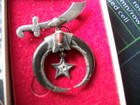 Rare Vintage Shriner Silver Cresent Lapel Pin