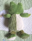 Dandee Dan Dee Froggy Frog Green Cream Ribbed Plush Stuffed Toy W Sewn Eyes Euc