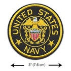 Us Navy Iron On Patch 3  Embroidered Applique United States Military Round Usa