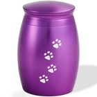 Pet Keepsake Small Urns For Dogs Ashes  2 7x1 7inch Purple Aluminum Dog cat M   