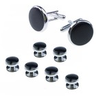 8pcs Mens Cufflinks And Studs Set For Tuxedo Shirts Business Wedding  black 
