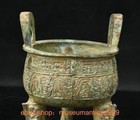6 4  Ancient China Chinese Bronze Ware Pattern 3 Leg Incense Burner Censer