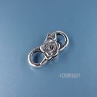 Sterling Silver Rose Floral Infinity Double Lobster Claw Clasp Connector  33218