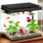 Aquarium Decor 3 Piece Set Rock Cave   2 Silk Plants For Betta Fish Tank