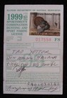 Rw66 - 1999 Federal Duck Stamp On Illinois Hunting License
