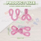 Sewing Hooks And Eyes  23mm Covered Hook Eye Closure  10 Pack  Pink 