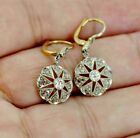 Antique Star Old European Cut Lab Created Diamond 14k White Gold Finish Earrings