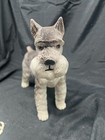Ceramic Schnauzer Figurine Grey Porcelain  Measures 10 Inches Tall Vintage