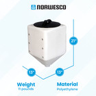 Norwesco 10 Gallon Square Total Drain Tank For Patio  Lawn  And Garden  White