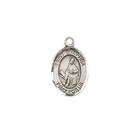 Sterling Silver Saint Dymphna Medal Pendant 18  Lobster Claw Chain Necklace