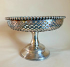 Vintage Reed And Barton Silver-plated Pedestal Candy Dish Compote Red Glass Bowl