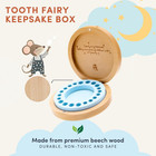 Baby Tooth Keepsake Box     Wooden Beechwood Tooth Fairy Holder   Memory Capsule