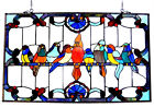 Stained Glass Window Panel Tiffany Style Singing Birds 32  X 20   One This Price