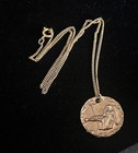 Vintage Virgo Zodiac Necklace Horoscope Astrology 1970   s Coin Pendant