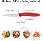 Stainless Steel Paring Knife Set   6 Pieces ultra Sharp Vegetable And Fruit Knife 