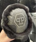 Philip Plein Black Fur 70 Teddy Bear Crystals  6800