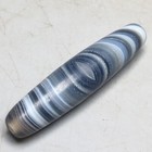 Rare Tibetan Natural Old Agate Dzi Silkworm Lines Phoenix Eyes Bead 58mm S0223