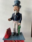 Vintage Uncle Sam Cast Iron Mechanical Bank 11  Working Taiwan Reproduction
