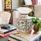 Blue   White Fishnet Ceramic Tissue Box Cover