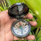 Vintage Brass 100 Year Callendar Compass Antique Pocket Gift Compass With Case