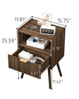 Joonee Nightstand modern Bedside Table With Storage Drawer And Open Wood Shelf 